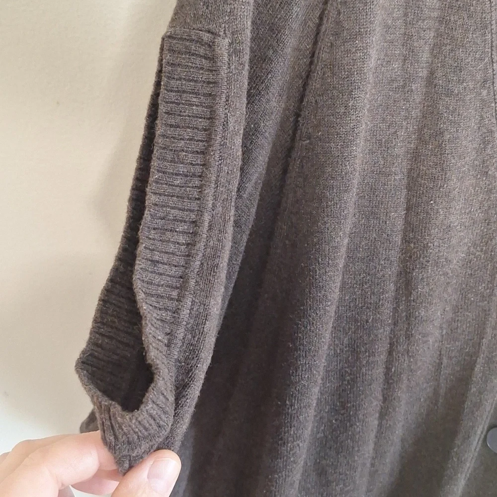 Kenneth Cole Reaction Dark Brown Knit Cardigan Size Small - Picture 9 of 10